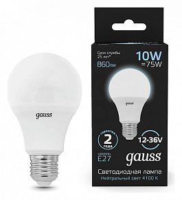 Лампа светодиодная Gauss  E27 10Вт 4100K 202502210