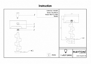 Настольная лампа декоративная Maytoni Valencia H601TL-01BS