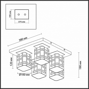 Накладной светильник Odeon Light Campus 2615/4C