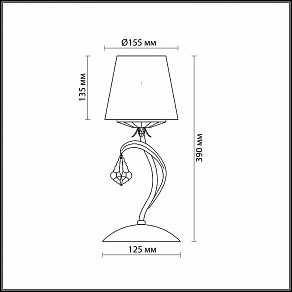 Настольная лампа декоративная Odeon Light Dagura 2682/1T