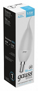 Лампа светодиодная Gauss Basic E14 5.5Вт 4100K 1034126