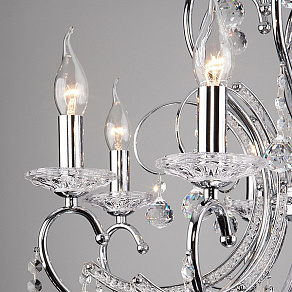 Подвесная люстра Eurosvet Collana 10096/8 хром/прозрачный хрусталь Strotskis