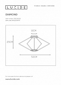 Накладной светильник Lucide Diamond 73107/52/02