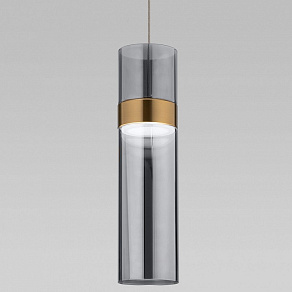 Подвесной светильник Eurosvet Lumen 50244/1 LED латунь/дымчатый