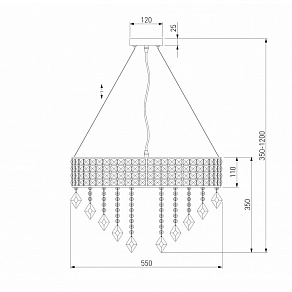 Подвесной светильник Eurosvet Kira 10115/8 хром/прозрачный хрусталь Strotskis