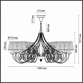 Подвесная люстра Odeon Light Adriana 3922/12