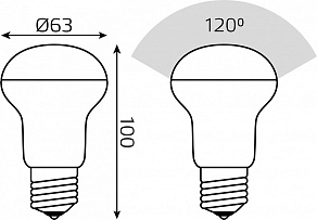 Лампа светодиодная Gauss R63 E14 8Вт 3000K 63218