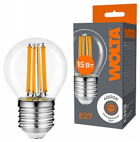 Лампа светодиодная Wolta  E27 15Вт 4000K WF-G45-15W4KE27