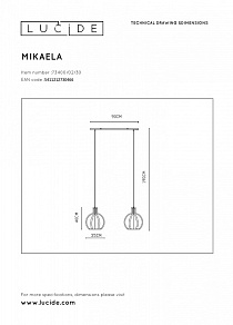 Подвесной светильник Lucide Mikaela 73400/02/30