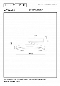 Светильник на штанге Lucide Applause 23100/40/15