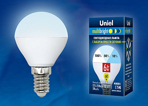 Лампа светодиодная Uniel G45 E14 6Вт 4000K UL-00002376