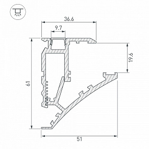 Профиль для стекла Arlight SHELF 060498