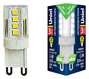 Лампа светодиодная Uniel  G9 3Вт 4000K UL-00006747