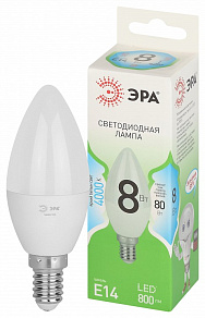 Лампа светодиодная Эра Green Line E14 8Вт 4000K LED B35-8W-840-E14 GL