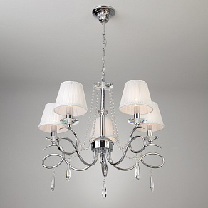 Подвесная люстра Eurosvet 10082 10082/5 хром/прозрачный хрусталь Strotskis