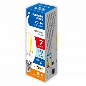 Лампа светодиодная Volpe Филамент E14 7Вт 4000K UL-00008341