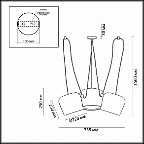Подвесной светильник Odeon Light Foks 4104/3