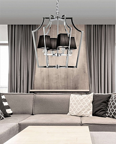 Подвесная люстра LUMINA DECO Montero LDP 1249-4 CHR+BK