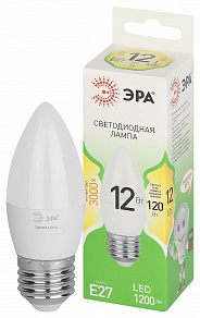 Лампа светодиодная Эра Green Line E27 12Вт 3000K LED B35-12W-830-E27 GL