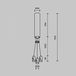 Подвес для трека Maytoni Flarity TRA154SW-BB-R-PT