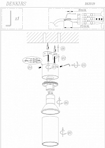 Спот Denkirs Tube DK2029-GG