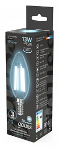 Лампа светодиодная Gauss Filament E14 13Вт 4100K 103801213