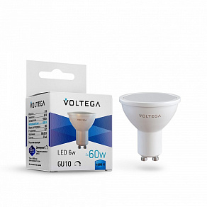 Лампа светодиодная Voltega Sofit dim GU10 GU10 6Вт 4000K VG2-S2GU10cold6W-D
