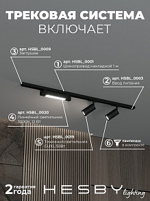 Комплект трековый Hesby Lighting Skylite №5 HSBL_kompl_S005_NI1B3K