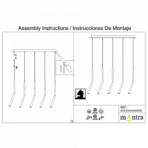 Подвесной светильник Mantra Arrecife 9385+9220 (5L)