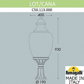 Наземный низкий светильник Fumagalli Cana C50.113.000.AYE27