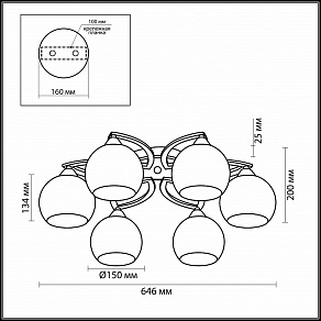 Потолочная люстра Odeon Light Bonar 2773/6C
