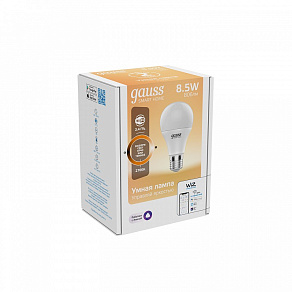 Лампа светодиодная с управлением через Wi-Fi Gauss Smart Home E27 8.5Вт 2700K 1050112