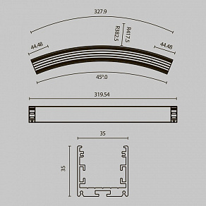 Профиль накладной Maytoni Led strip ALM-3535R-B-D-45°-0.8M