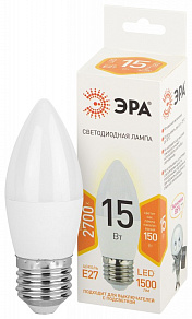 Лампа светодиодная Эра Стандарт E27 15Вт 2700K LED B35-15W-827-E27