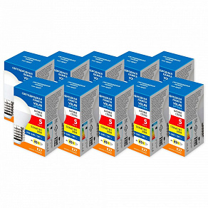 Набор из 10 ламп светодиодных Volpe OPTIMA E27 5Вт 3000K UL-00013820