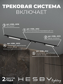 Комплект трековый Hesby Lighting Skylite №10 HSBL_kompl_S010_VI2B4K