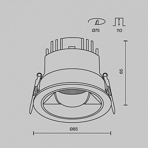 Встраиваемый светильник Maytoni  DL100-12W2.7-3-4K-RD-W