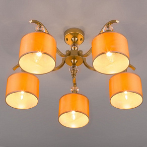 Люстра на штанге Eurosvet Ofelia 60070/5 перламутровое золото