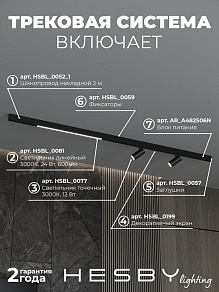 Комплект трековый Hesby Lighting ElDeko HSBL_kompl_E005_NI2B3K