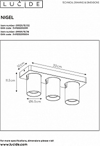 Спот Lucide Nigel 09929/15/16
