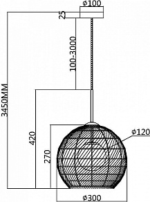 Подвесной светильник Maytoni CANE MOD204PL-01BG1