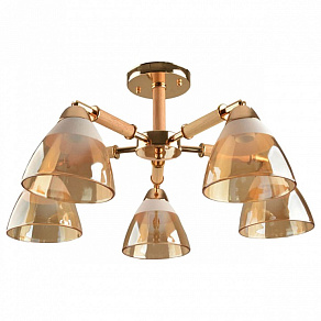 Люстра на штанге Imex MD.8315 MD.8315-5-S-FGD+WOOD