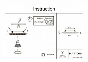 Встраиваемый светильник Maytoni Metal DL294-5-3W-WC