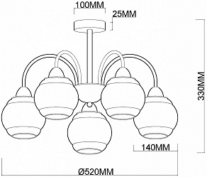 Люстра на штанге MyFar Kris MR1491-5C