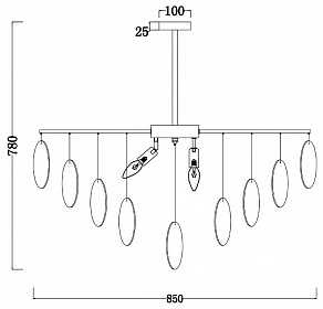 Люстра на штанге Freya Porto FR5104PL-08N