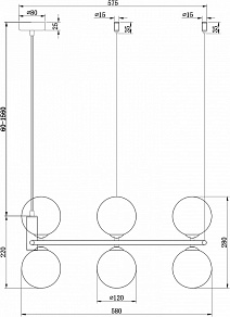 Подвесной светильник Maytoni Ring MOD013PL-06BS