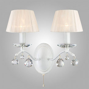 Бра Eurosvet Эстель 10058/2 белый с золотом/прозрачный хрусталь Strotskis
