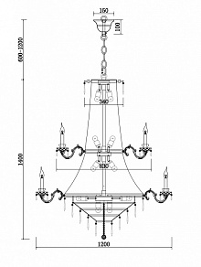 Подвесная люстра Maytoni Palace DIA890-PL-42-G