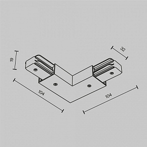 Соединитель угловой L-образный для треков Maytoni Accessories for tracks Unity TRA001CLB-11B