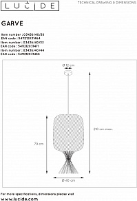 Подвесной светильник Lucide Garve 03436/40/44
